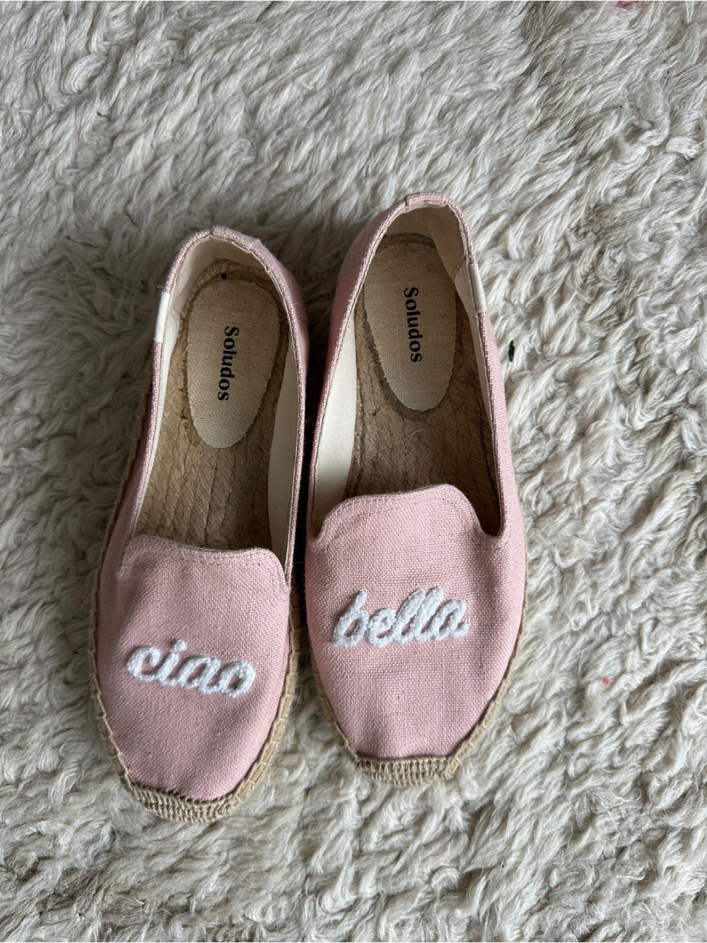Soludos Pink 'Ciao Bella' Espadrilles, size 8
